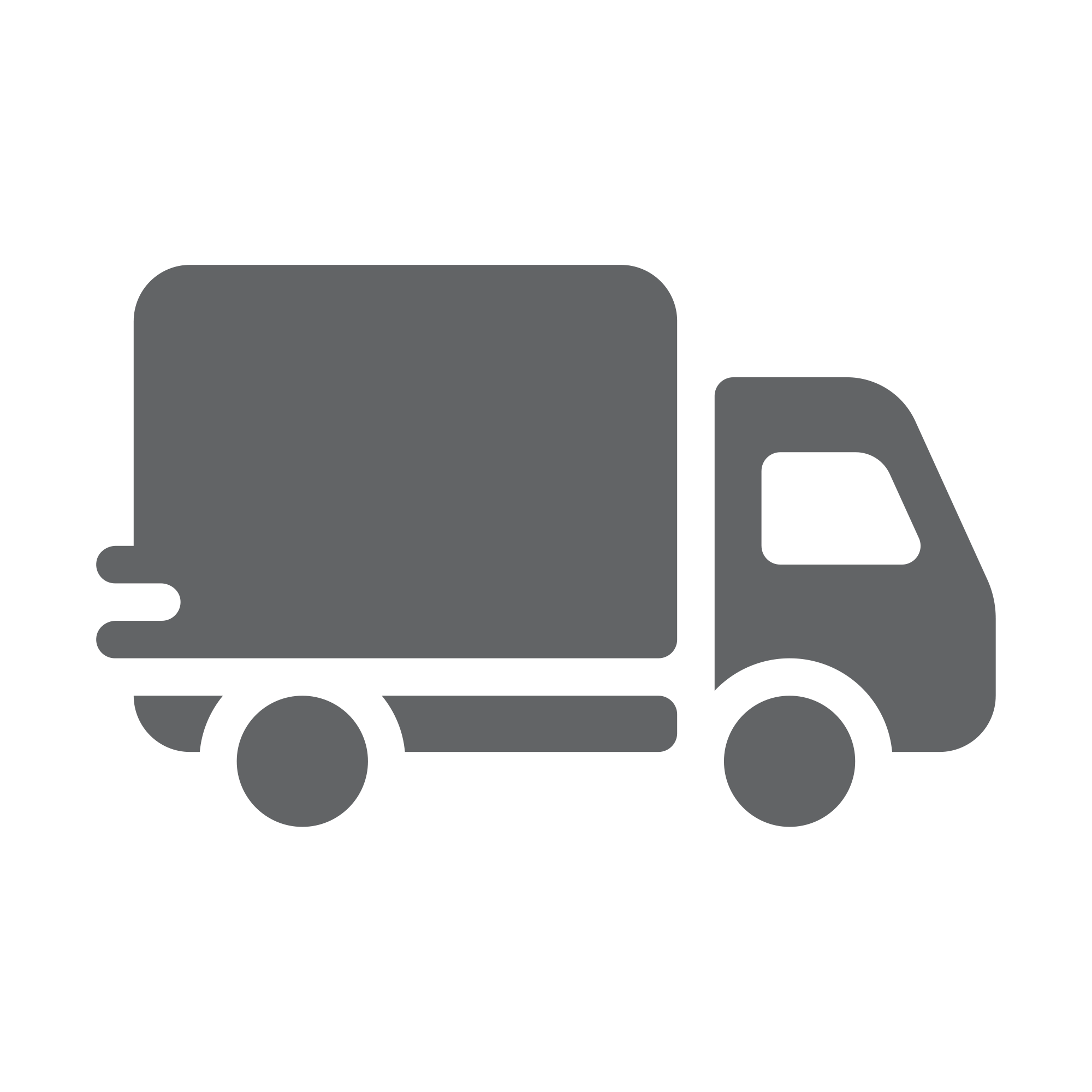 Gray icon of a delivery truck on a white background